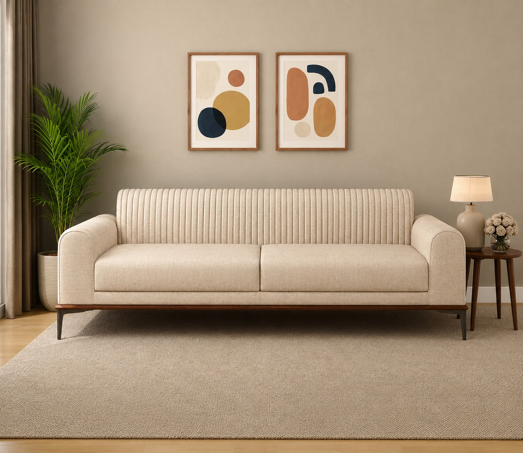 Lorenz 3 Seater Sofa (Cotton, Jade Ivory)